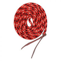 Red black and tan fleck 6ft string with loop and leather popper at opposite end