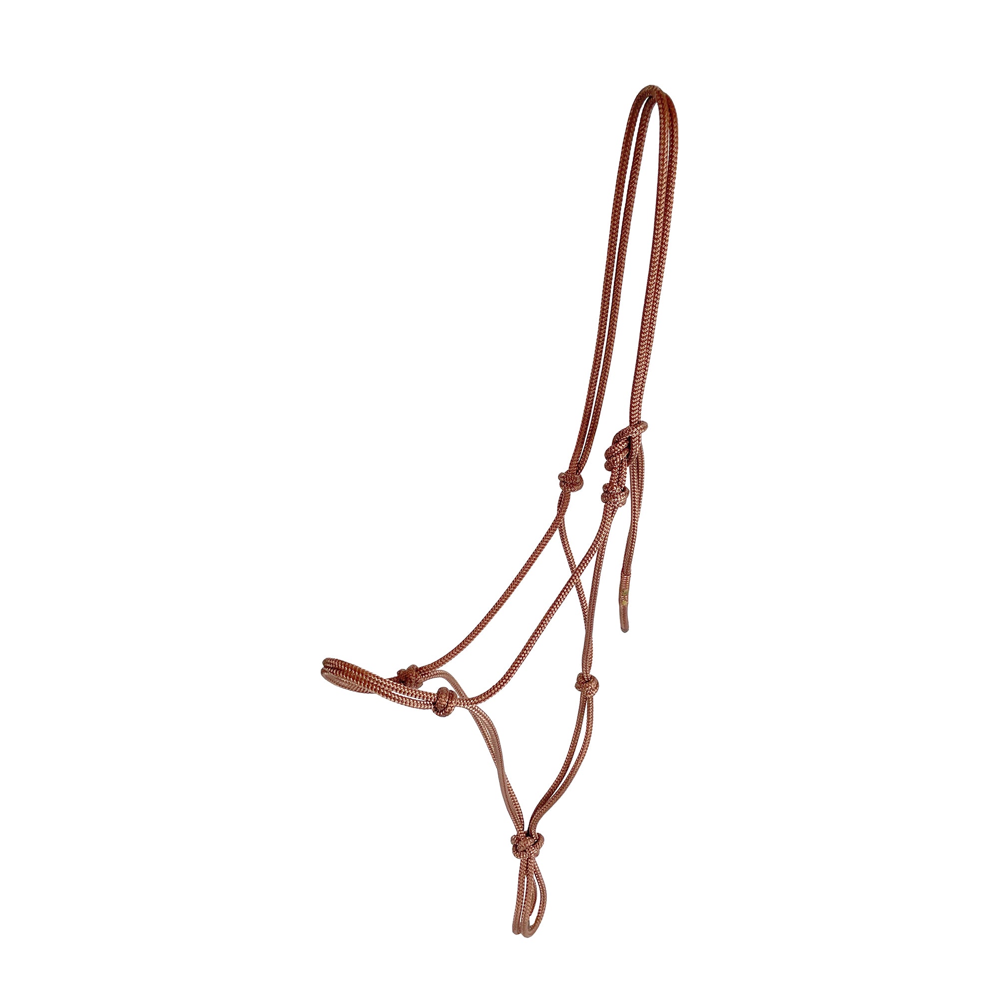 Total Horsemanship braid on braid rope halter brown