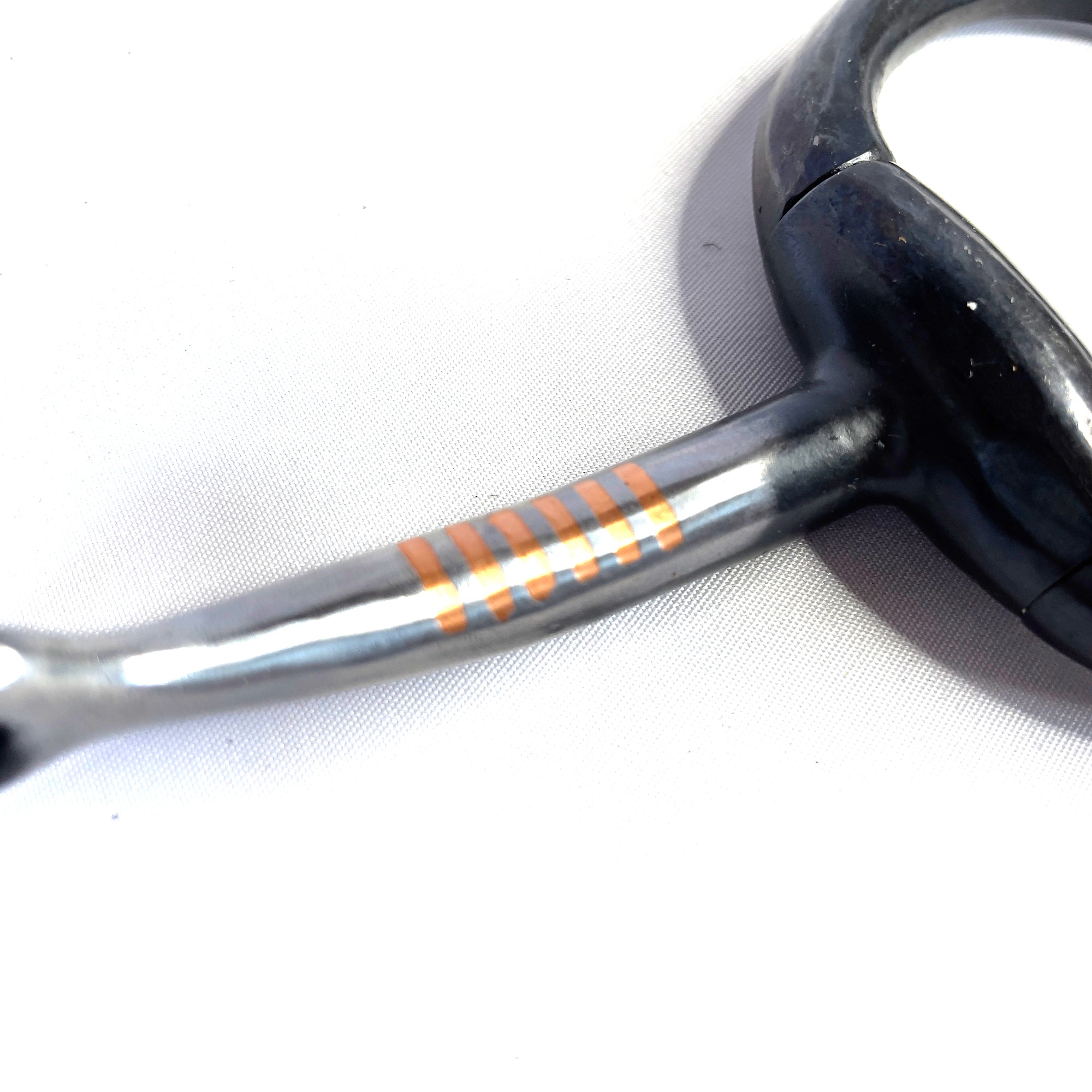 Jeremiah Watt Blued Eggbut Snaffle Bit with copper inlay