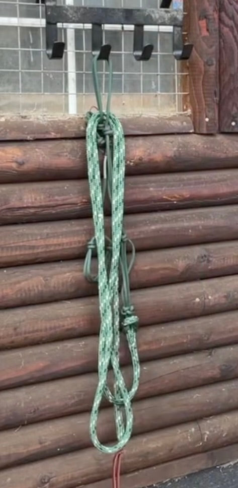 Tying up a Halter to Hang it by Sally Brett Horsemanship Instructor