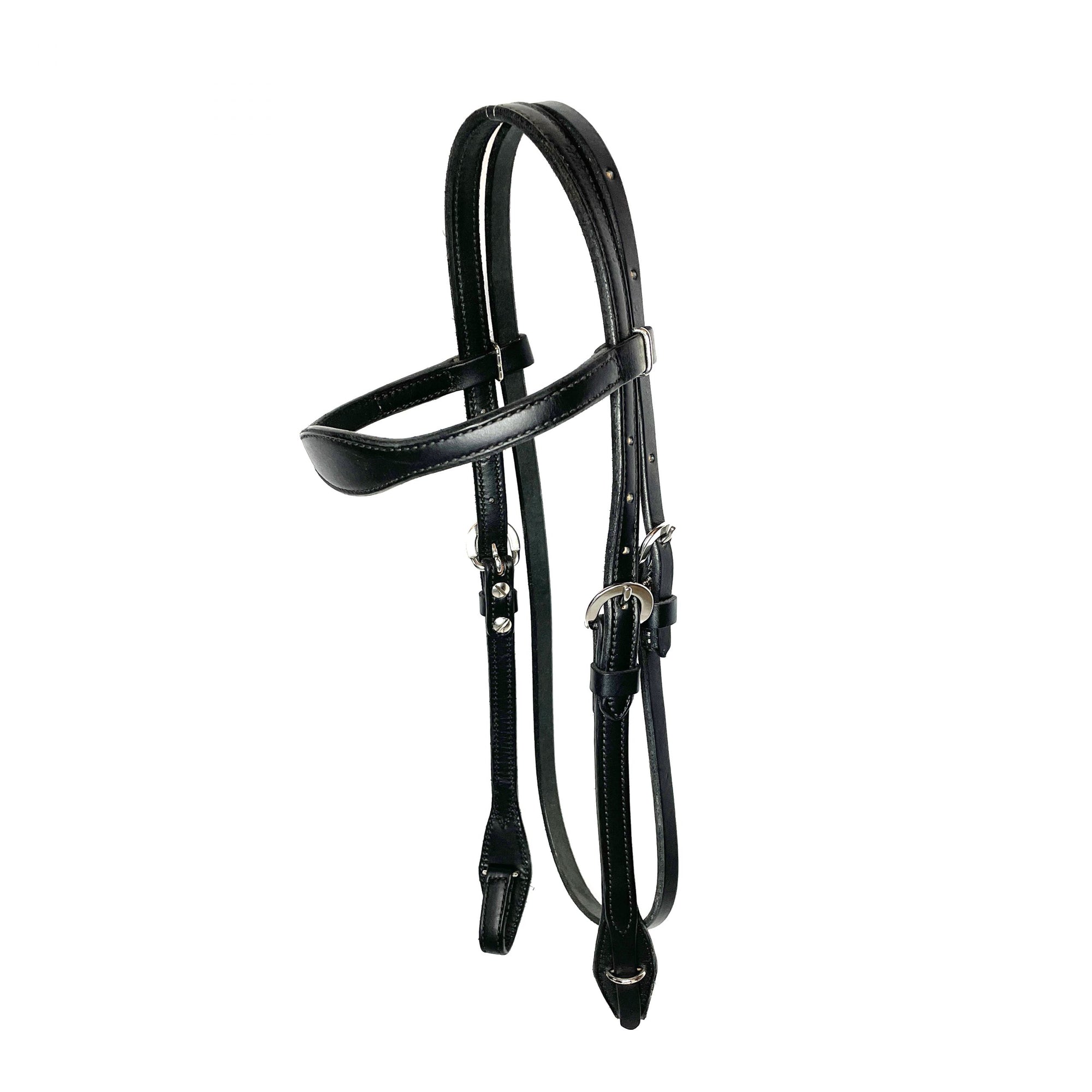 Headstall with scalloped browband in black