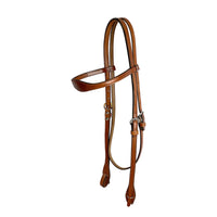 Headstall with scalloped browband in medium brown oil