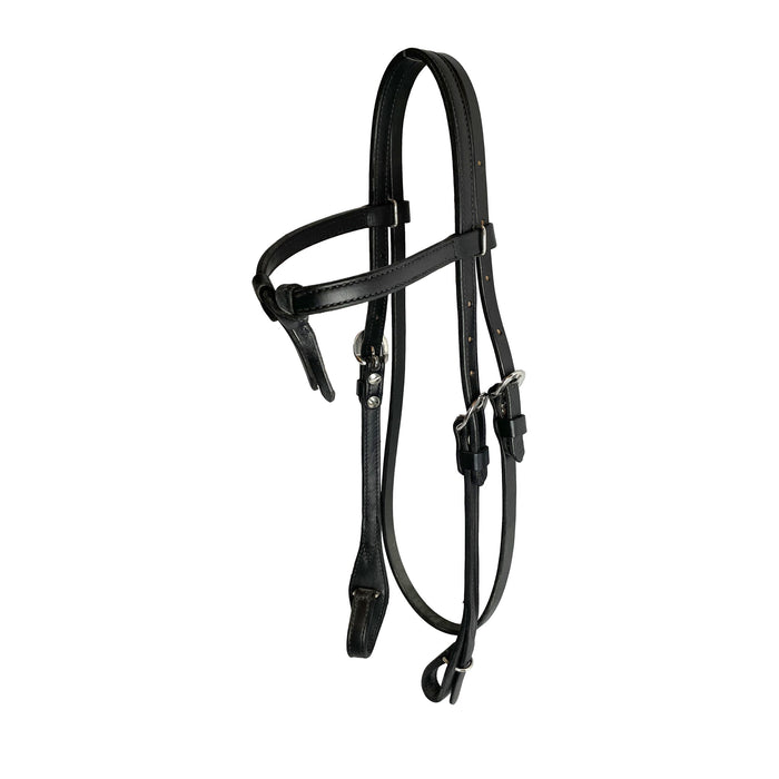 Headstall with knotted browband in black