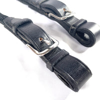 Rope Buckle Reins for Dressage close up of leather buckles